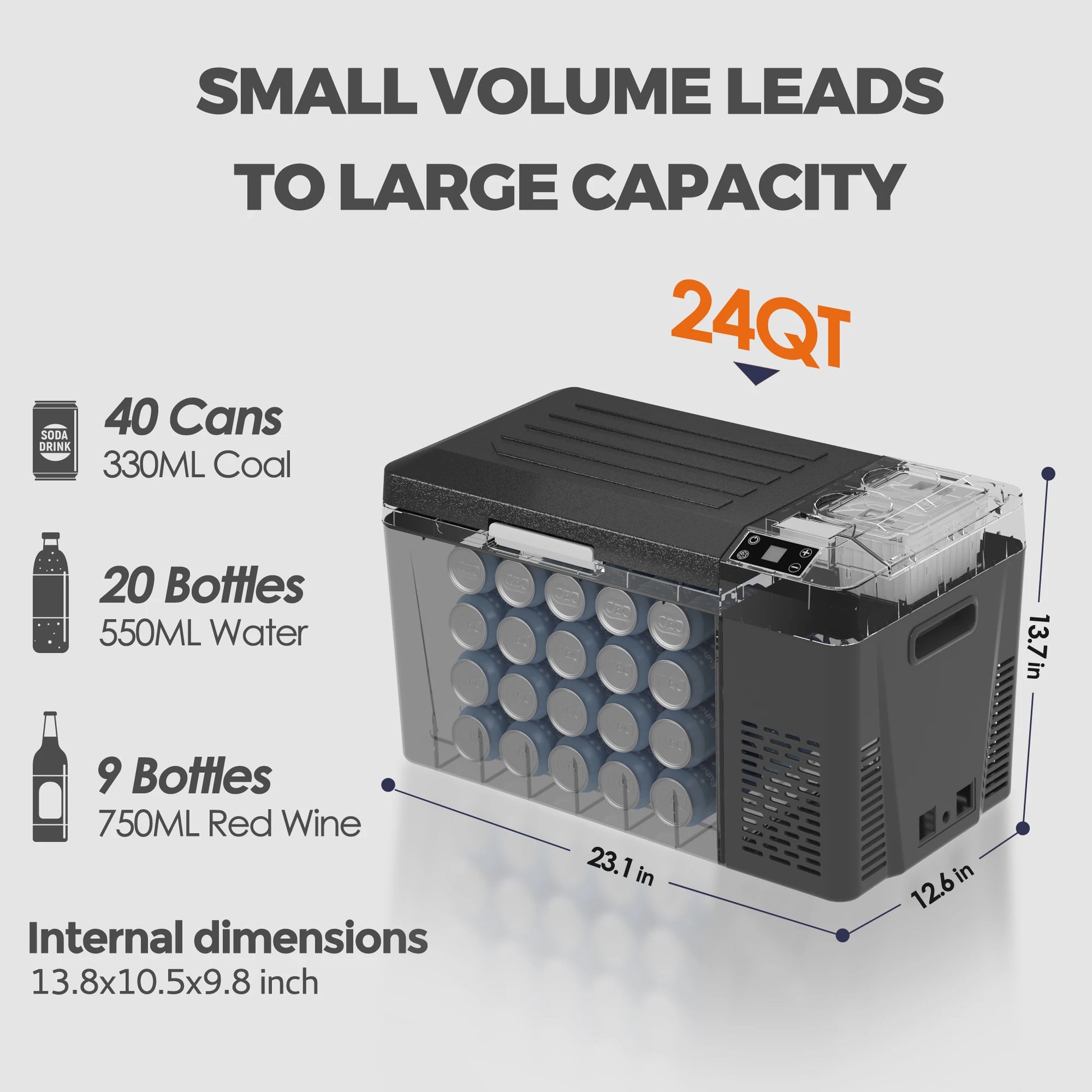 SIMZLIFE Portable Refrigerator Mini Fridge 26QT(24L)
