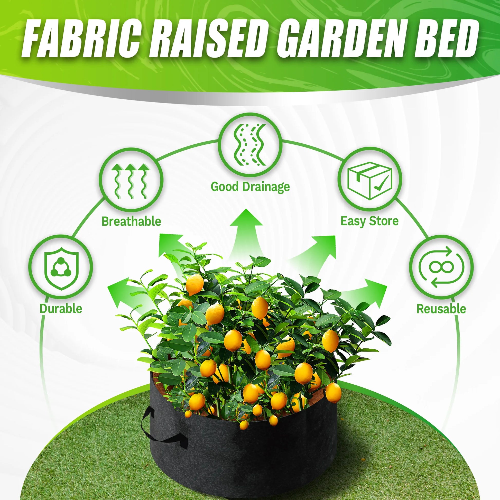 1Pack 48×12IN Round Garden Bed