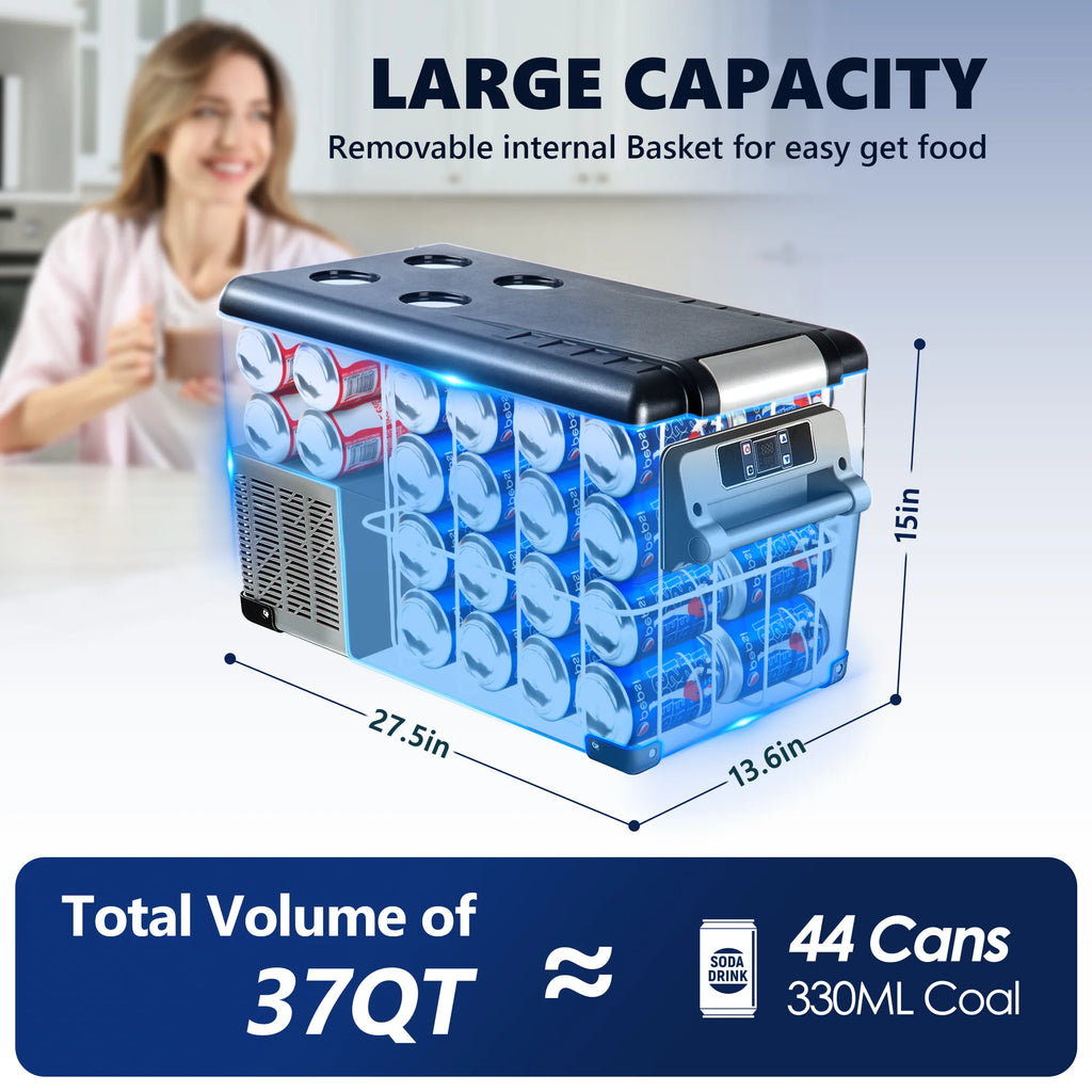 SIMZLIFE 12 Volt Portable Refrigerator,37QT(35L)