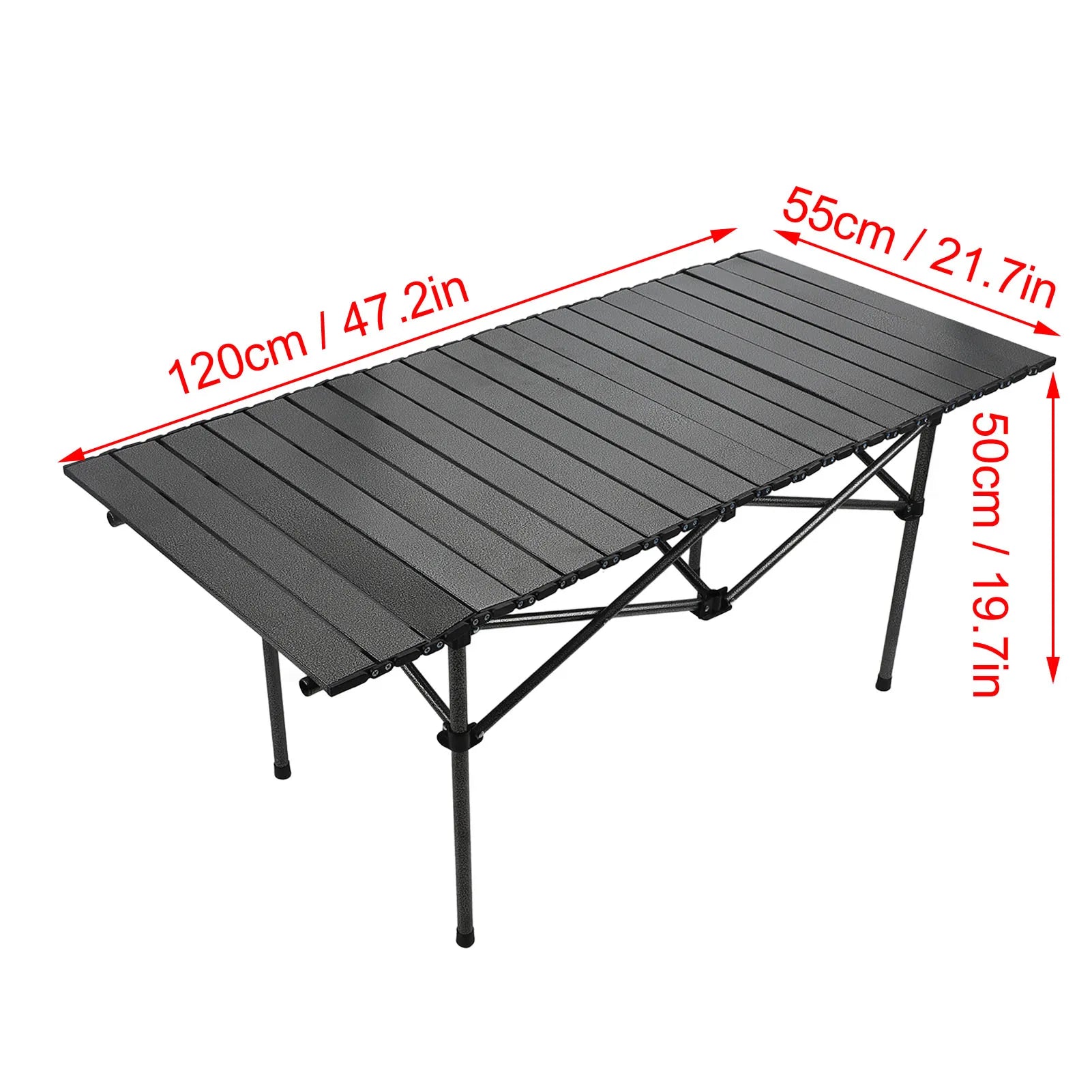 47.24in Carbon Steel Portable Roll Up Camping Table