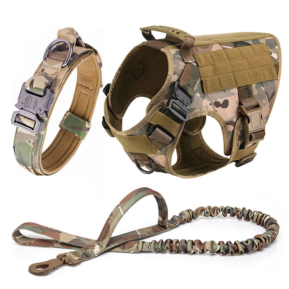 Large Dog Harness and Leash Set, Training Vest Harness and Collar for Medium Large Dogs