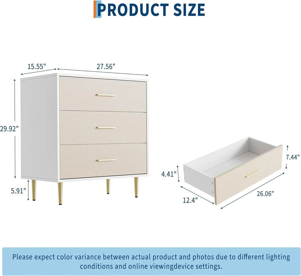 Modern White Dresser for Bedroom, Slim Drawer, Wooden Chest of Drawers for Small Rooms