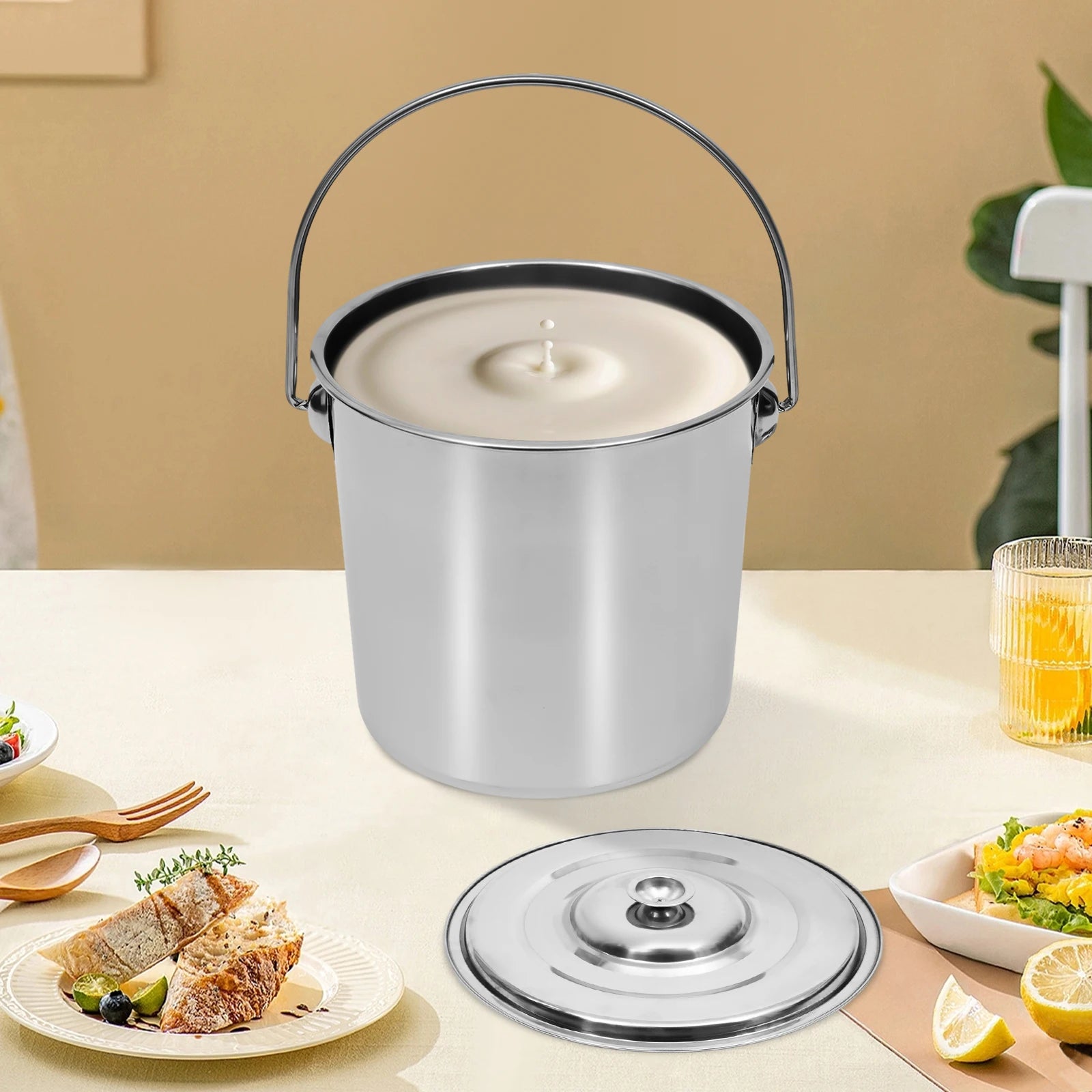 12L Stainless Steel Pot w/ Lid,