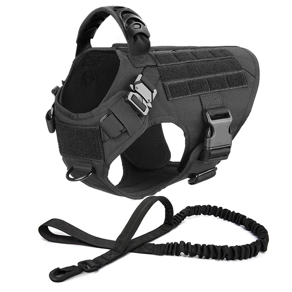 Large Dog Harness and Leash Set, Training Vest Harness and Collar for Medium Large Dogs