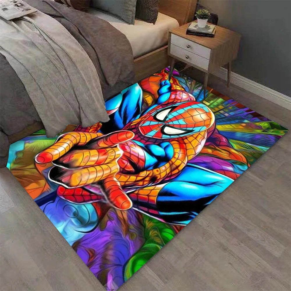 MINISO Super Heroes Spider Man, Iron Man Movie Rug, Home Decor Non-Slip Rug