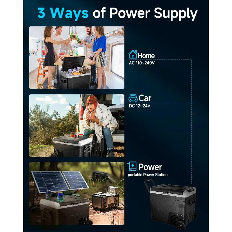 Car Fridge Portable 12 Volt Refrigerator - 53 Quart(50L)