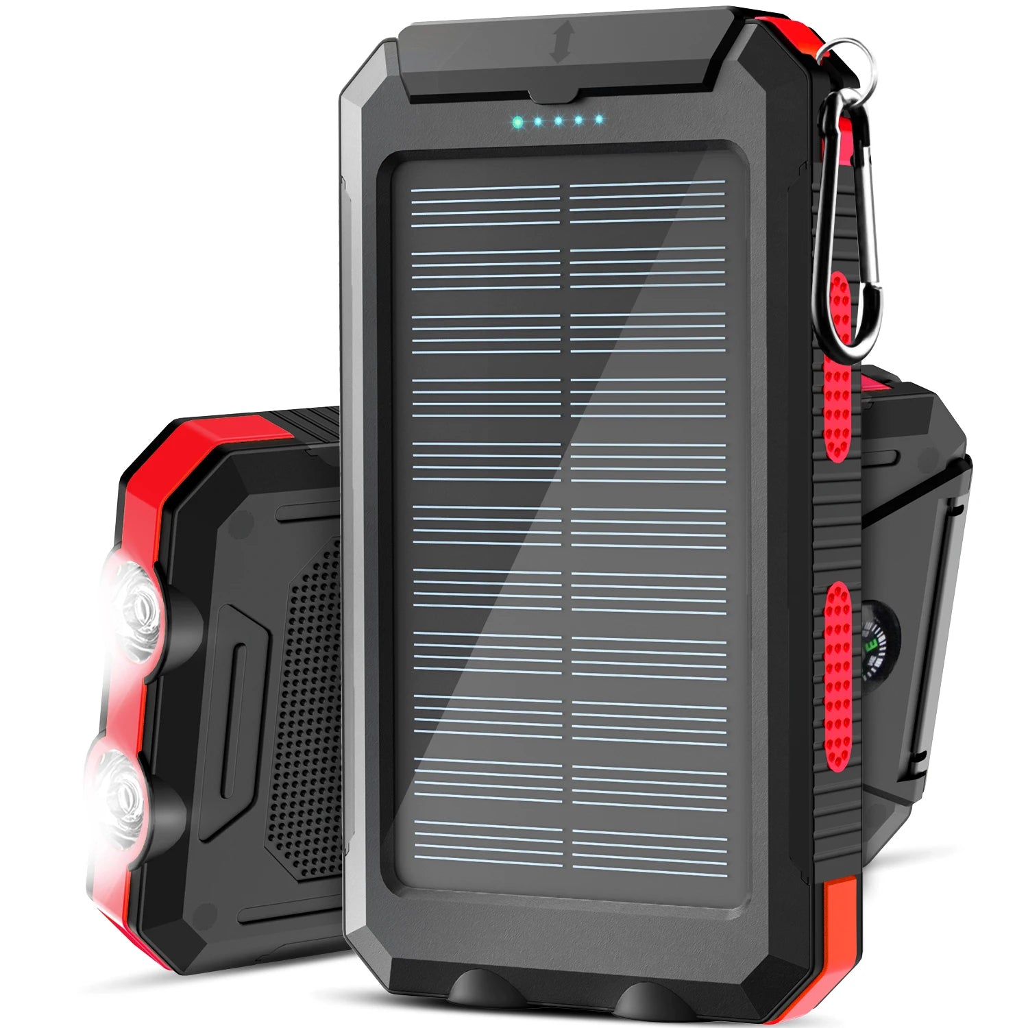 Solar power bank 38800mAh with built-in cable,
