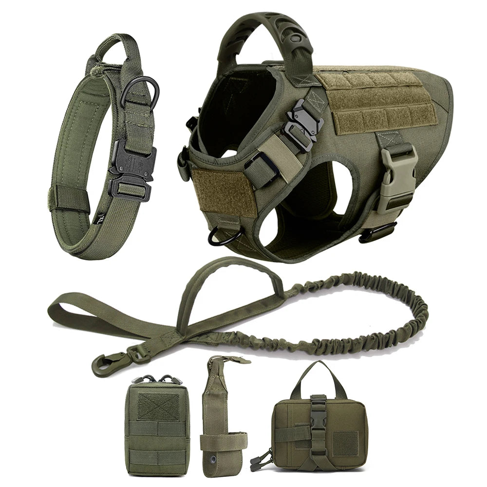 Large Dog Harness and Leash Set, Training Vest Harness and Collar for Medium Large Dogs