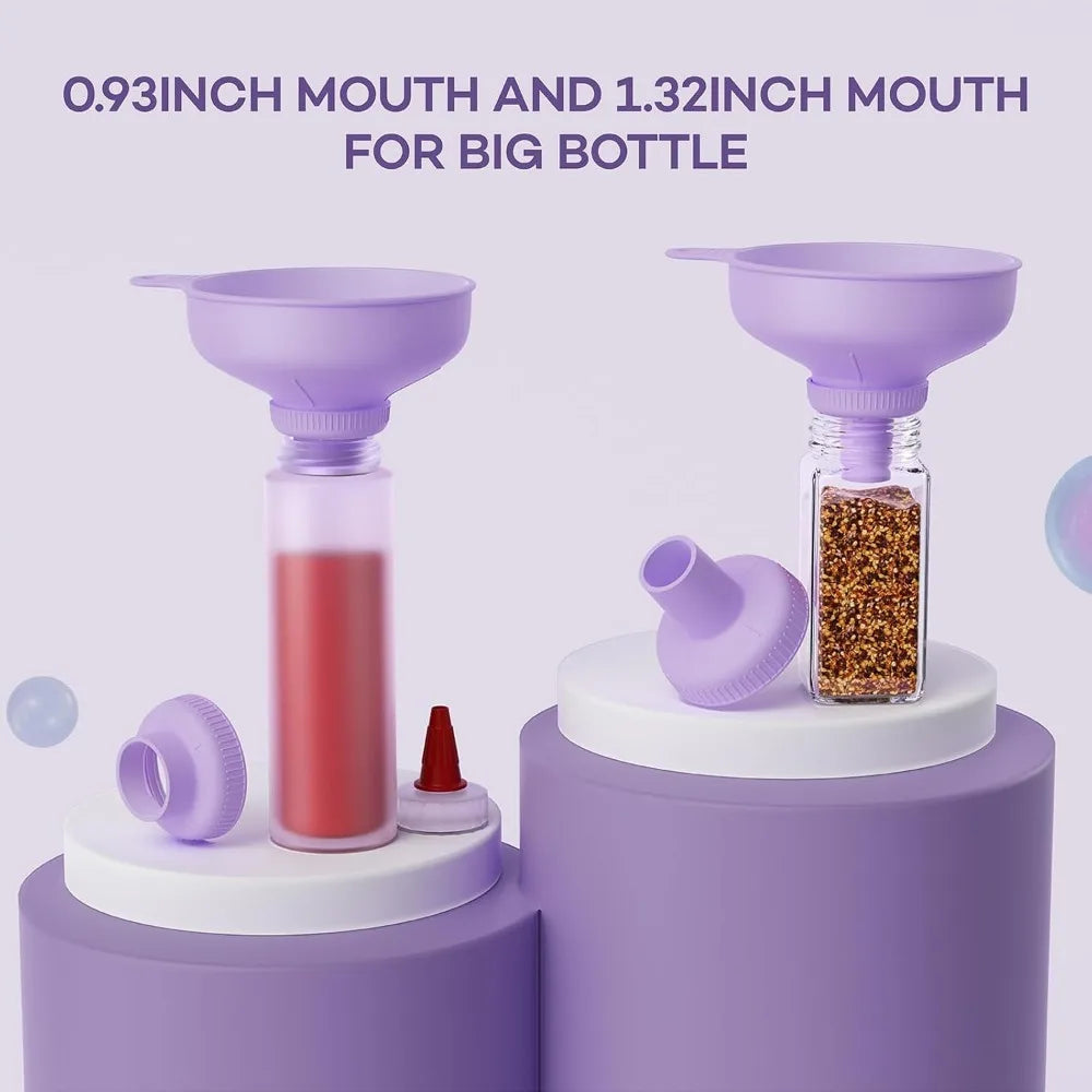 Wide mouth multi-purpose funnel, 4 size nozzles and 2 filters