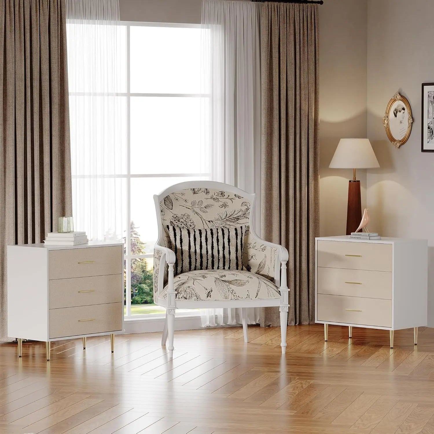 Modern White Dresser for Bedroom, Slim Drawer, Wooden Chest of Drawers for Small Rooms