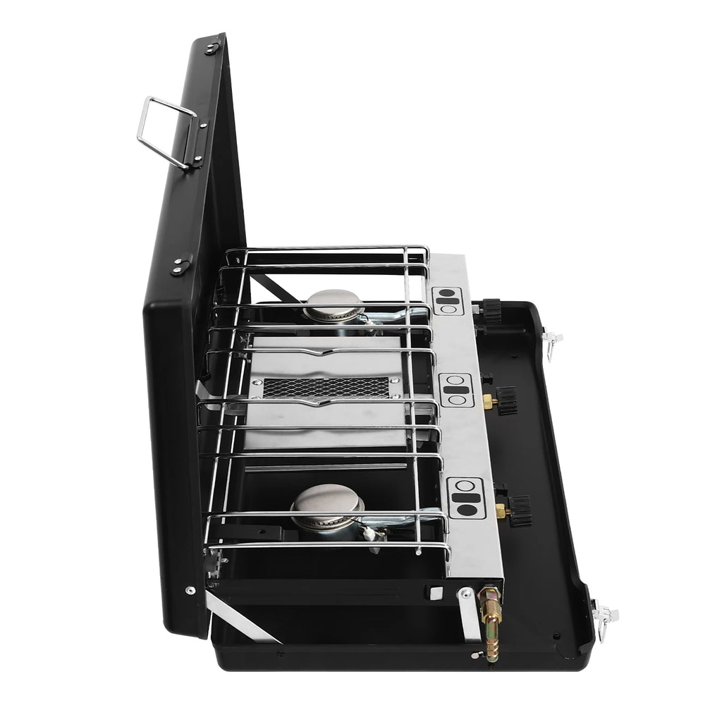 Portable 3 burner Propane Gas Stove with Griddle