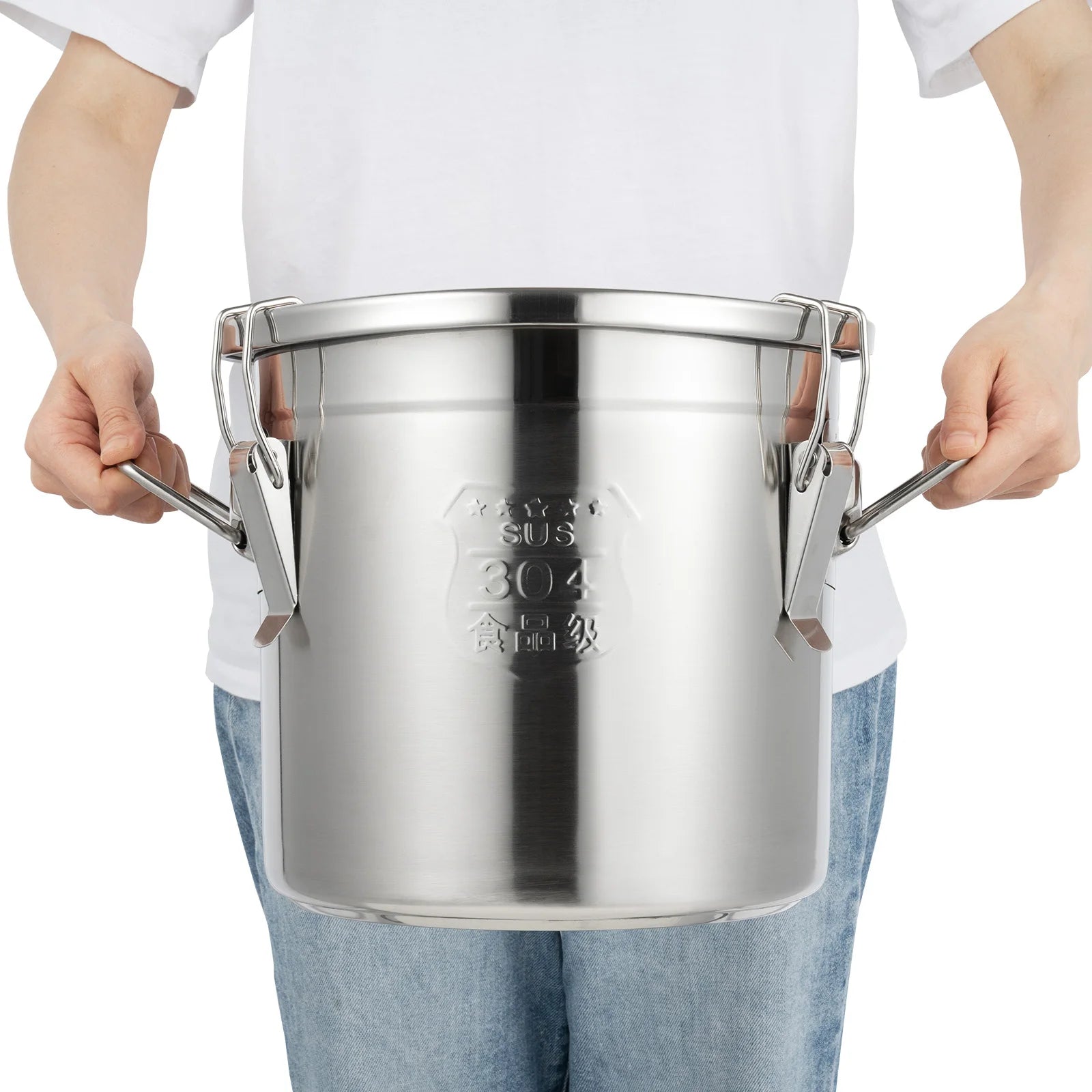 304 Stainless Steel Vacuum Sealed Airtight Canister Large Capacity