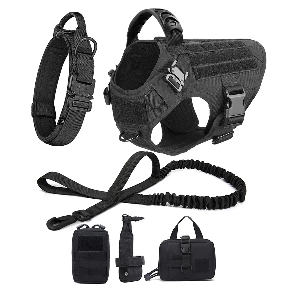 Large Dog Harness and Leash Set, Training Vest Harness and Collar for Medium Large Dogs