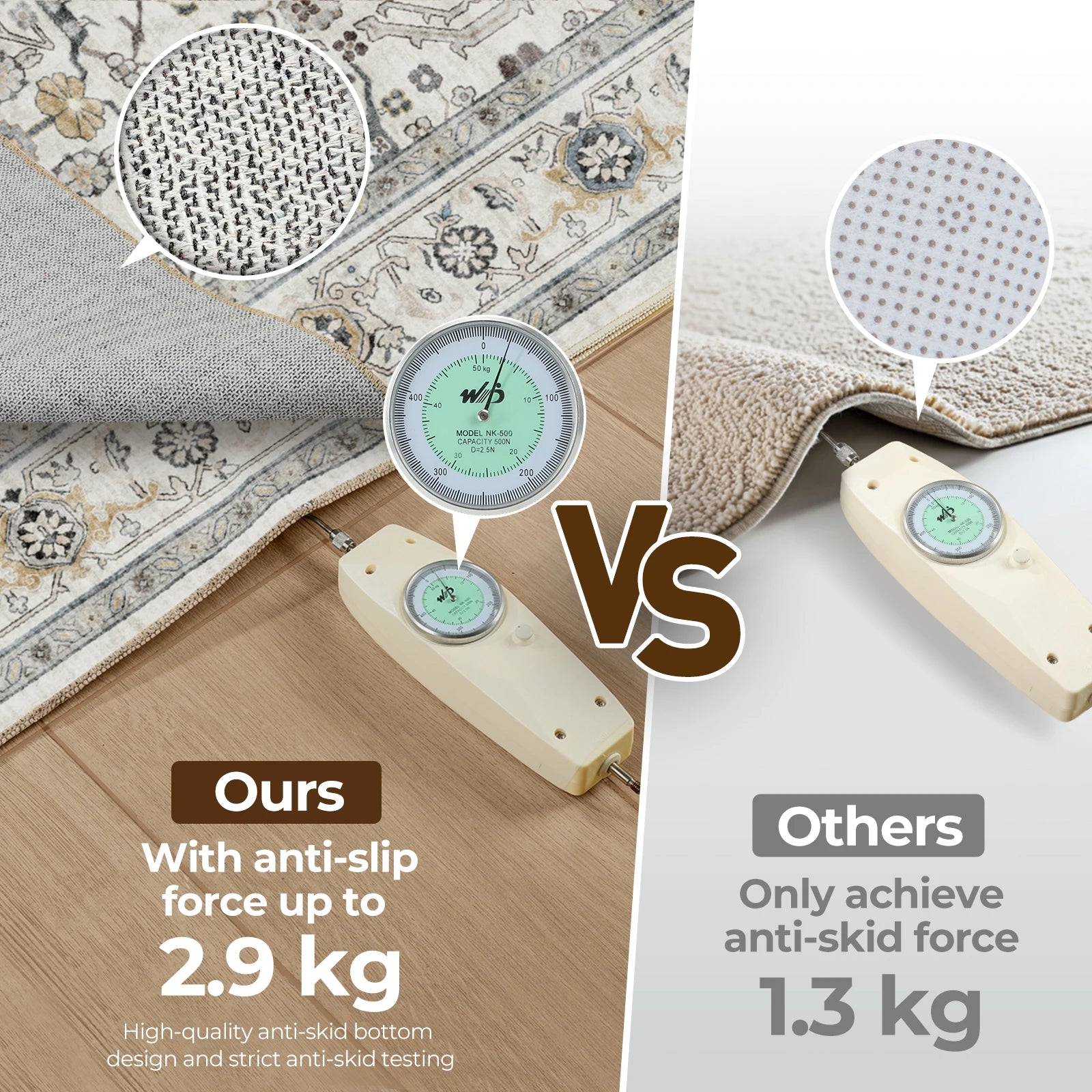 Retro Ethnic Carpets, Turkish Persian Rug, Vintage Floor Mat, Washable Area Rug