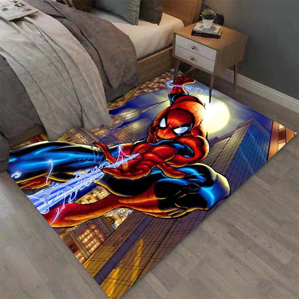 MINISO Super Heroes Spider Man, Iron Man Movie Rug, Home Decor Non-Slip Rug