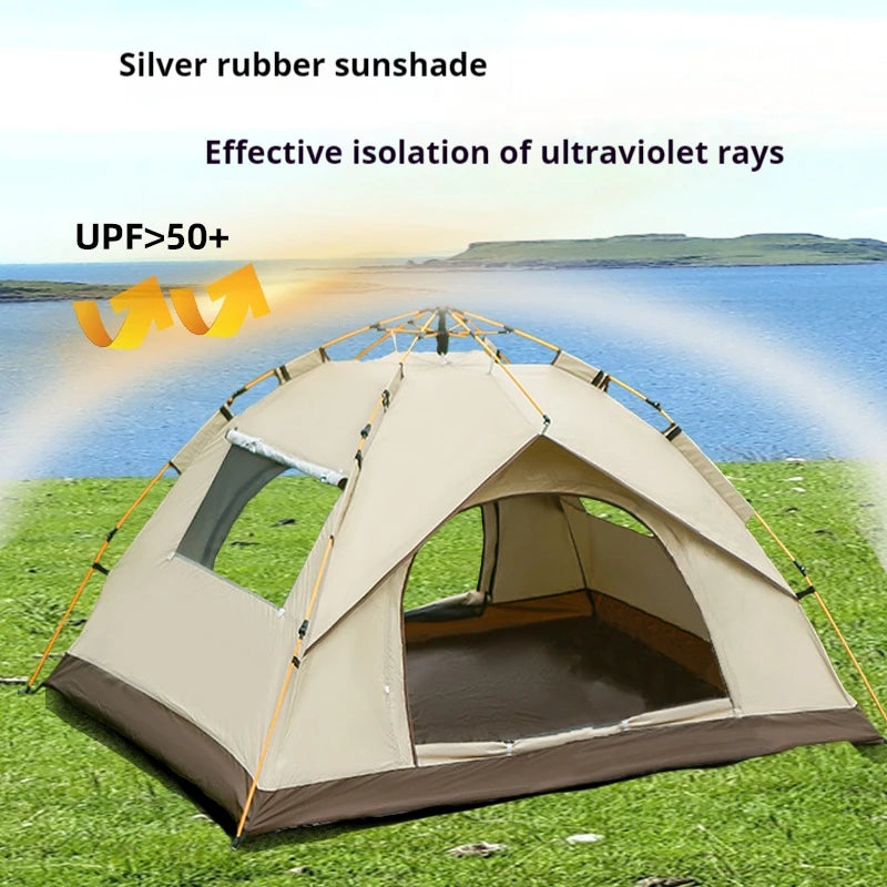Outdoor shelter Sunshade, Camping tent 4 person waterproof mountaineering