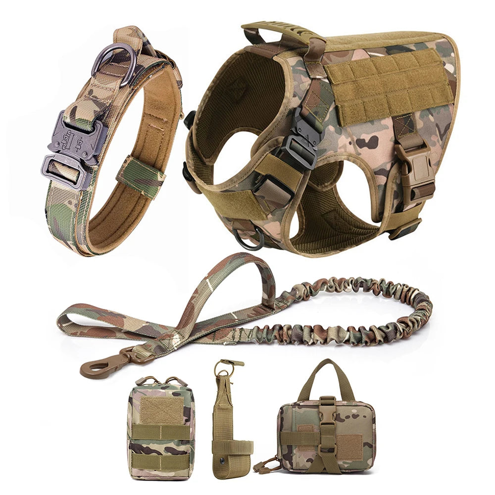 Large Dog Harness and Leash Set, Training Vest Harness and Collar for Medium Large Dogs