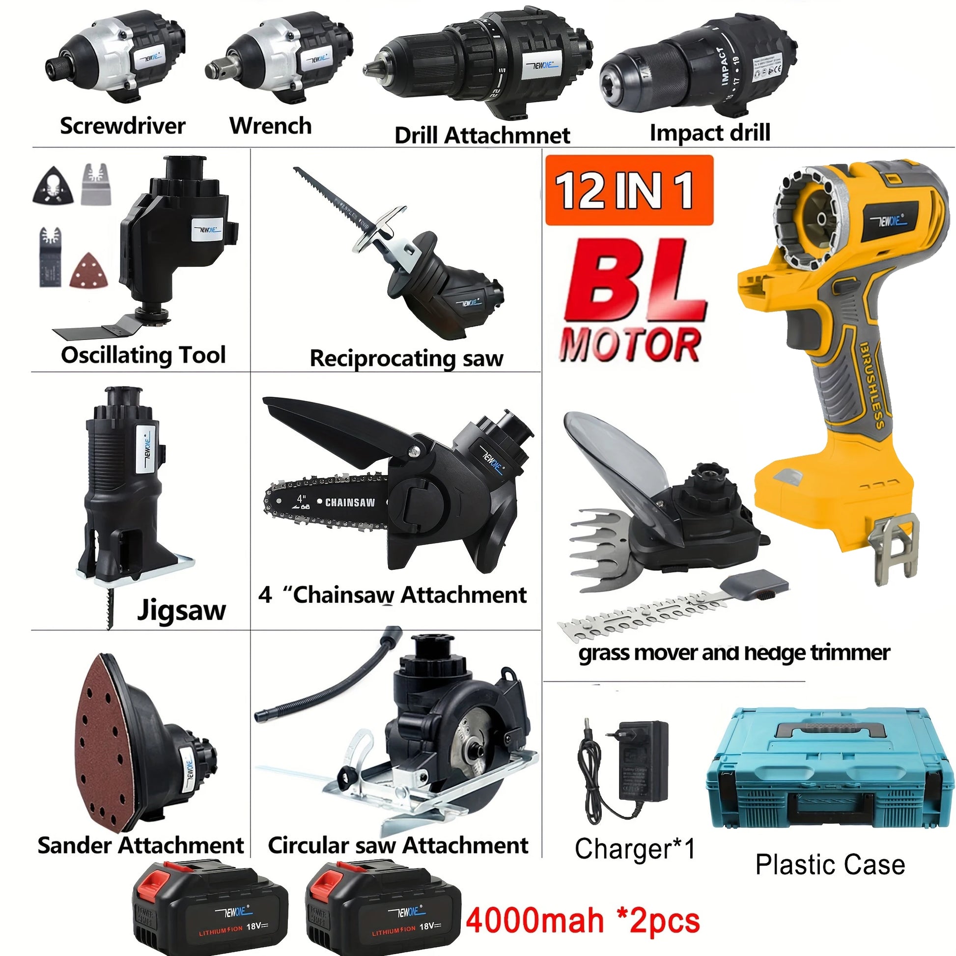 18V Brushless Multifunction Tool Combo Kit 12 in 1