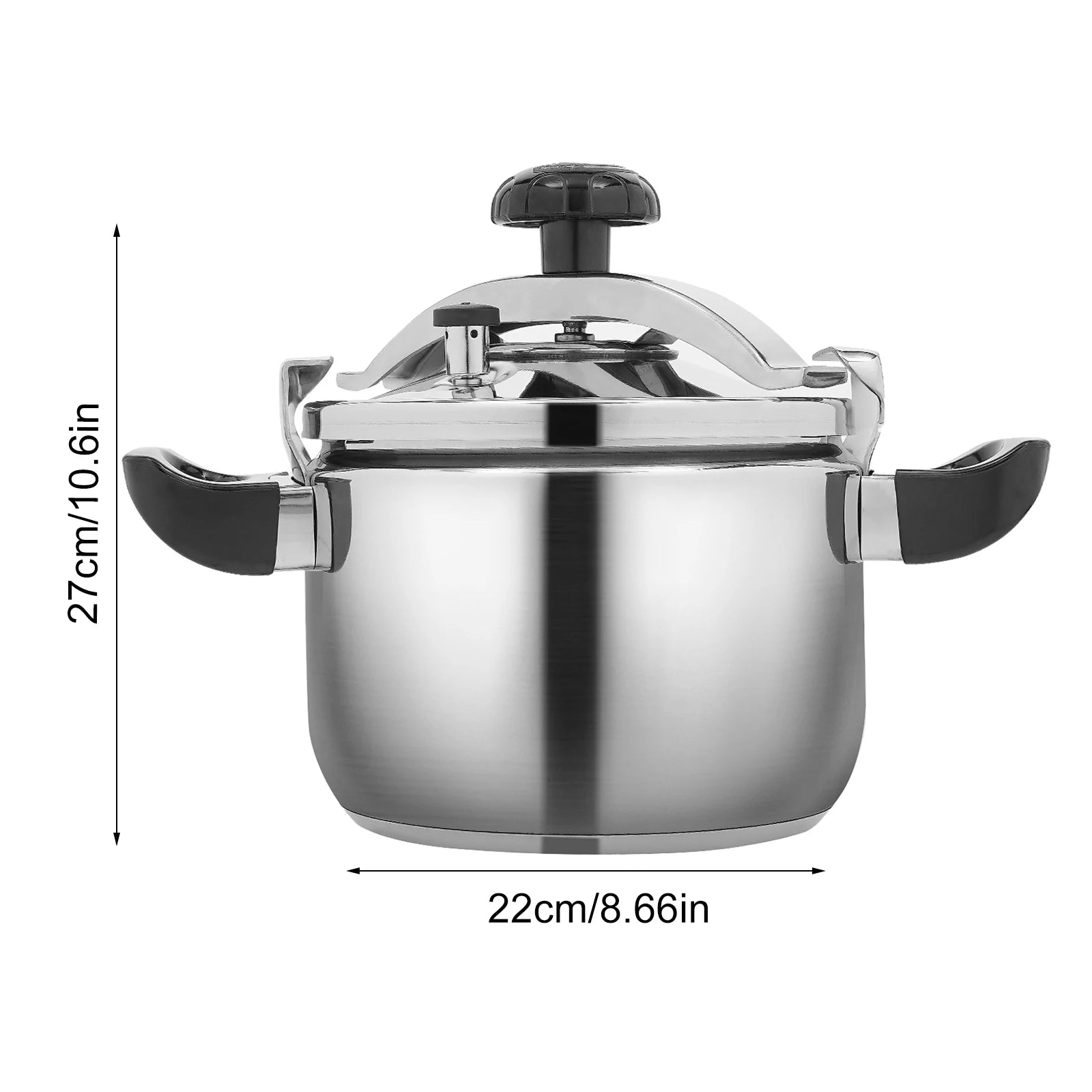 5L/4.54 Qt Pressure Canner Cooker Stainless Steel Pressure Pot Kitchen Cookware 60kpa For Open Fire, Induction Cooker