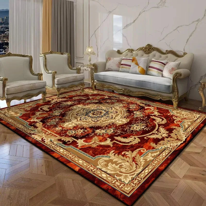 Large Non-Slip Persian Luxury Red Carpet Washable