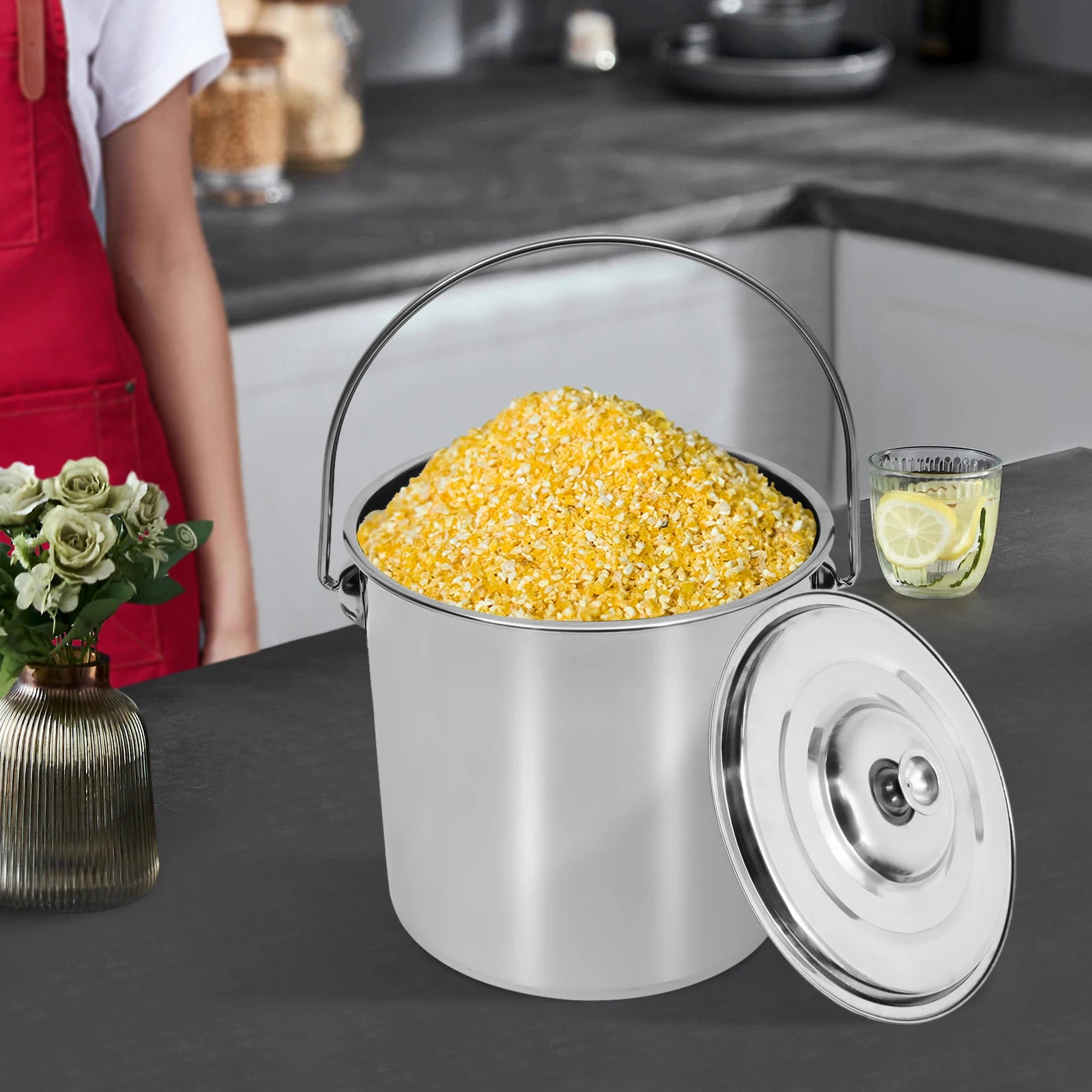 12L Stainless Steel Pot w/ Lid,
