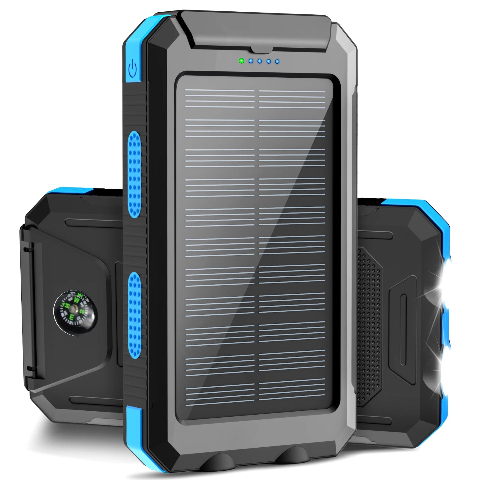 Solar power bank 38800mAh with built-in cable,