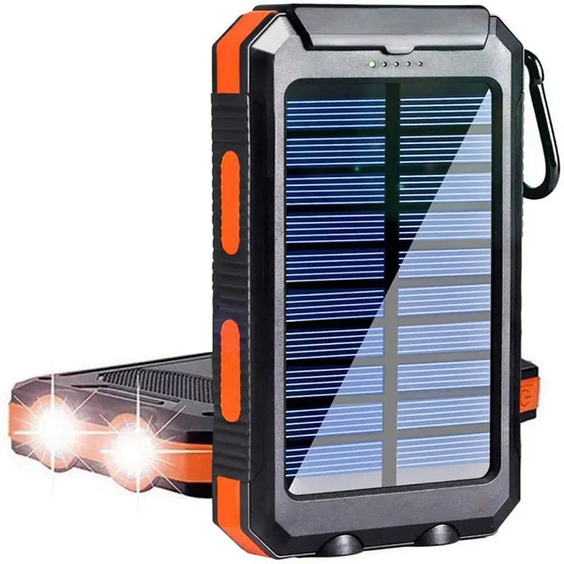 Solar power bank 38800mAh with built-in cable,