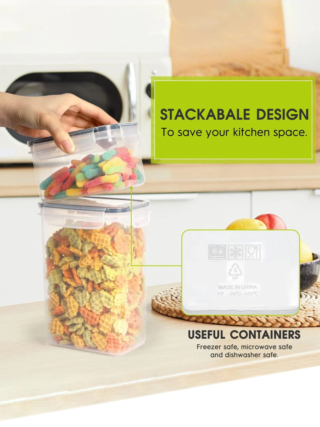 24pcs Airtight food storage containers with LIDS, plastic cookie jars for kitchen pantry organization and storage, including lab