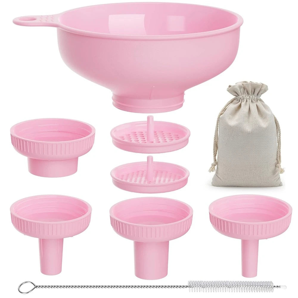 Wide mouth multi-purpose funnel, 4 size nozzles and 2 filters