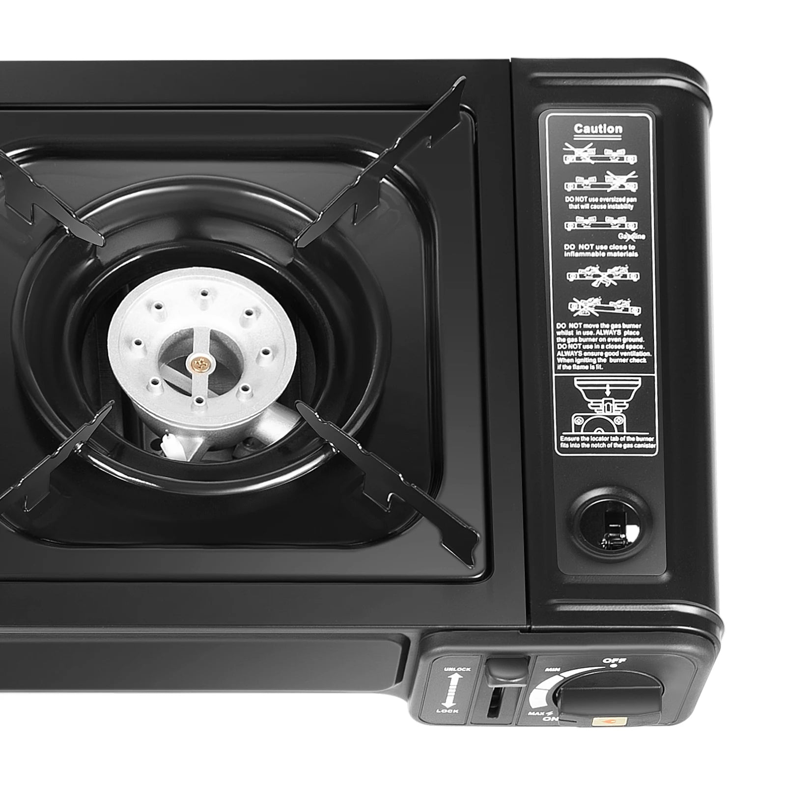 Portable 2in1 2-Burner Camping Stove w/Baking Pan and Carrying Case, Auto Ignition