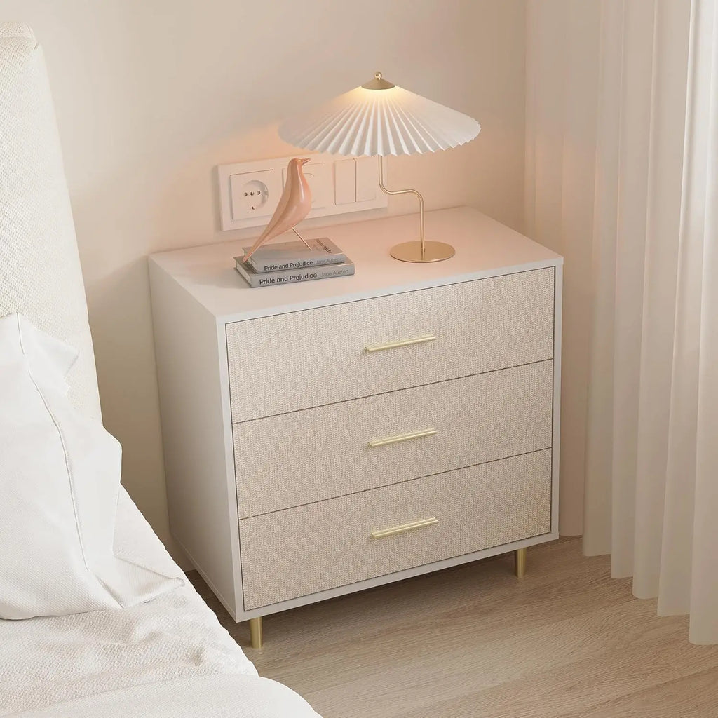 Modern White Dresser for Bedroom, Slim Drawer, Wooden Chest of Drawers for Small Rooms