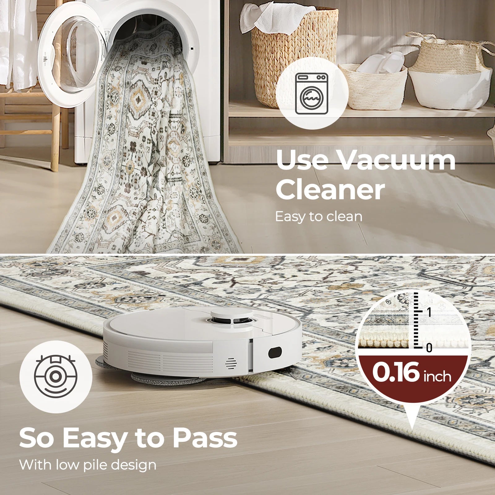 Retro Ethnic Carpets, Turkish Persian Rug, Vintage Floor Mat, Washable Area Rug