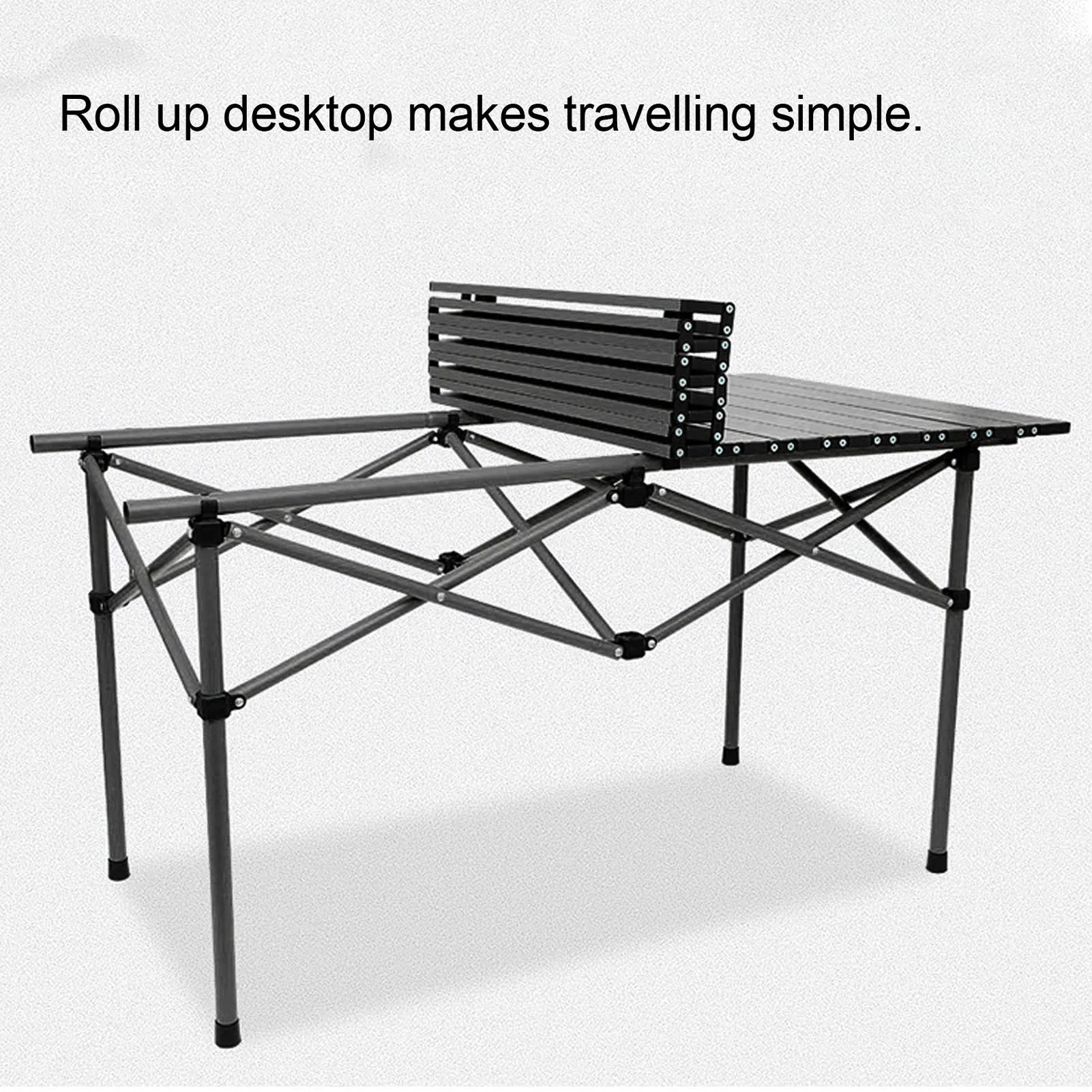 47.24in Carbon Steel Portable Roll Up Camping Table
