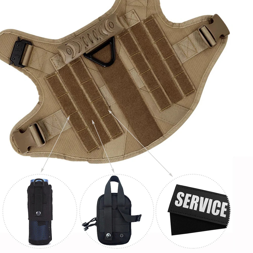 Large Dog Harness and Leash Set, Training Vest Harness and Collar for Medium Large Dogs