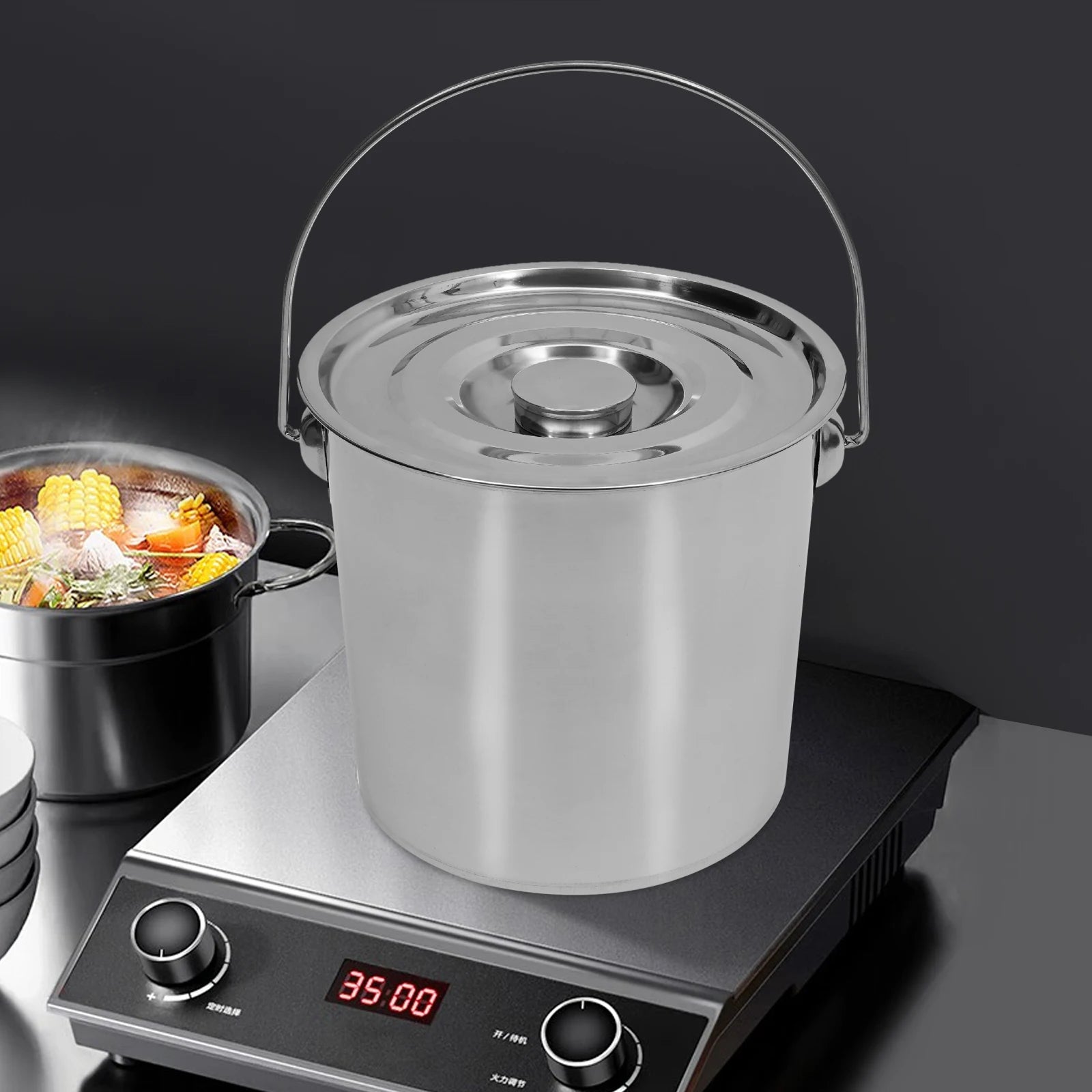 12L Stainless Steel Pot w/ Lid,