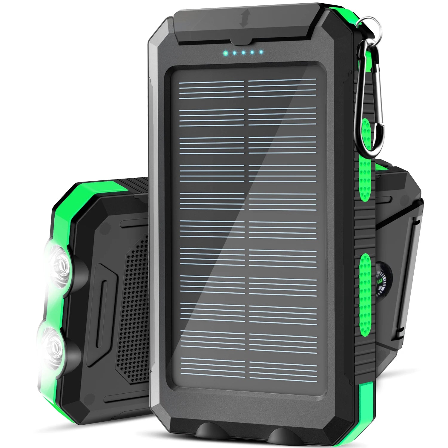 Solar power bank 38800mAh with built-in cable,