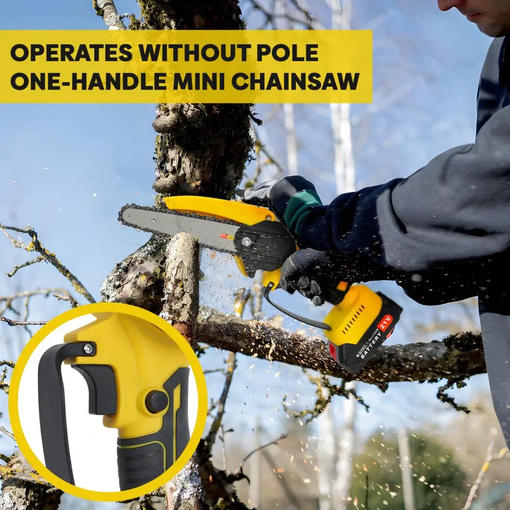 21V Lithium Battery High Branch Saw 2-in-1 Lithium Electric Saw Extended Electric Saw With Two Batteries And One Charge
