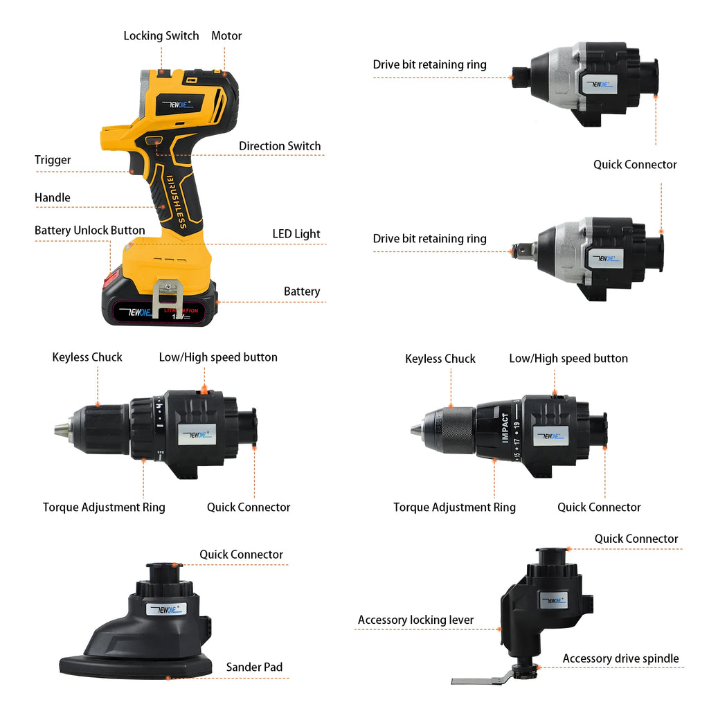 18V Brushless Multifunction Tool Combo Kit 12 in 1