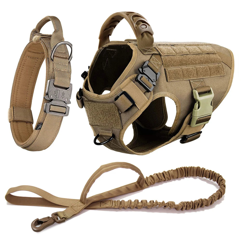 Large Dog Harness and Leash Set, Training Vest Harness and Collar for Medium Large Dogs