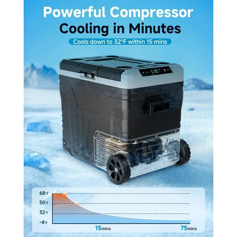 Car Fridge Portable 12 Volt Refrigerator - 53 Quart(50L)
