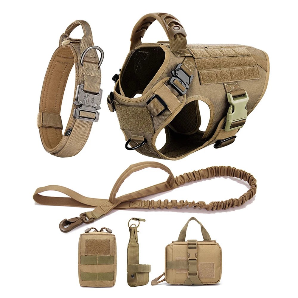 Large Dog Harness and Leash Set, Training Vest Harness and Collar for Medium Large Dogs
