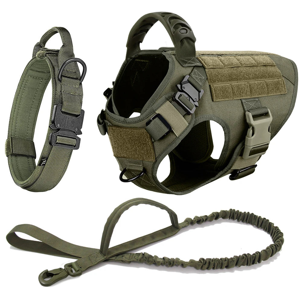 Large Dog Harness and Leash Set, Training Vest Harness and Collar for Medium Large Dogs